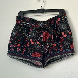 LOFT High Waist Red‎ and Blue Shorts